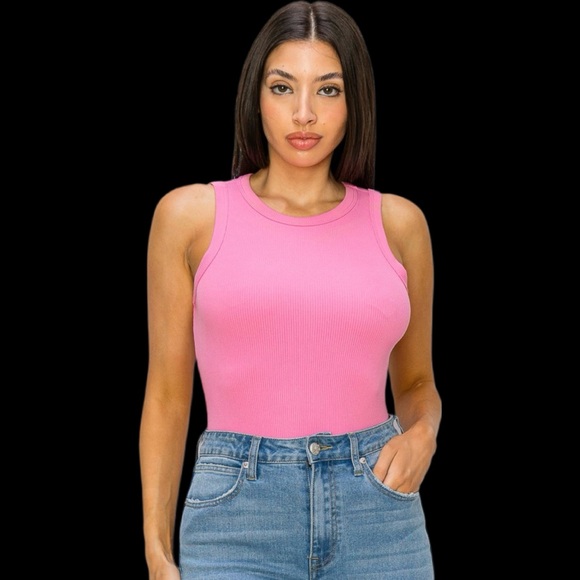 Ribbed solid bodysuit in Barbie pink - Picture 5 of 6